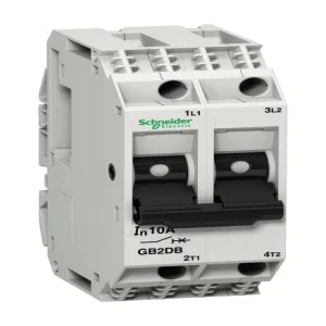 Автоматический выключатель Schneider Electric TeSys GB2 2P 10А 1.5кА, GB2DB16 (ШНАЙДЕР) Автоматический выключатель Schneider Electric TeSys GB2 2P 10А 1.5кА, GB2DB16 (ШНАЙДЕР)