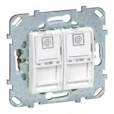 Schneider Electric UNICA MGU5.2424.18ZD двойная розетка 2xRJ45 Cat.6, белый