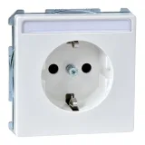 Розетка Schneider Electric MERTEN SYSTEM DESIGN, скрытый монтаж, с заземлением, со шторками, полярно-белый