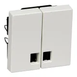 Schneider Electric MTN438519, двойная клавиша с линзами Merten System M, белая