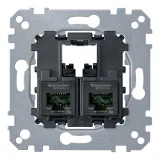 Schneider Electric MTN4575-0002 механизм двойной компьютерной розетки RJ45, кат. 5E