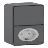 Schneider Electric Mureva Styl MUR36024, блок розетка + переключатель, открытой установки, антрацит, IP55
