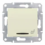 Schneider Electric SDN1600447 Выключатель кнопочный 1-клавишный, с подсветкой, скрытый монтаж, бежевый