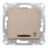 Schneider Electric SDN1800168 Выключатель кнопочный 1-клавишный, с подсветкой, скрытый монтаж, титан