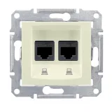 Schneider Electric SDN4600147 розетка двойная компьютерная RJ45, кат. 5E, бежевый