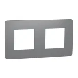 Schneider Electric NU280421 рамка Unica Studio на 2 поста, дымчато-серый/белый