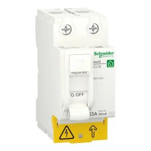 Schneider Electric R9R51263 Устройство защитного отключения (УЗО), 2 полюса, 63 A, 30 мА, тип AC (ШНАЙДЕР) Schneider Electric R9R51263 Устройство защитного отключения (УЗО), 2 полюса, 63 A, 30 мА, тип AC (ШНАЙДЕР)