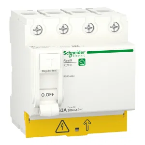 Schneider Electric Resi9 R9R54463 УЗО (4 полюса, 63 A, 300 мА, тип AC) (ШНАЙДЕР) Schneider Electric Resi9 R9R54463 УЗО (4 полюса, 63 A, 300 мА, тип AC) (ШНАЙДЕР)